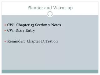 Planner and Warm-up
