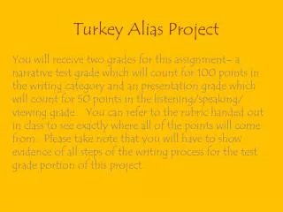Turkey Alias Project