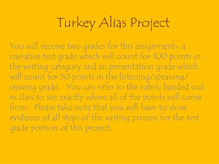 turkey alias project