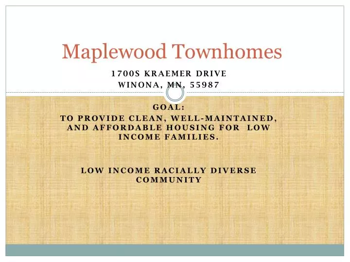 maplewood townhomes