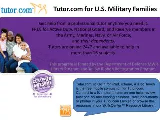 Tutor for U.S. Military Families