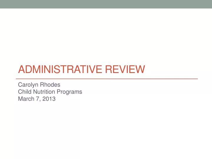 administrative review