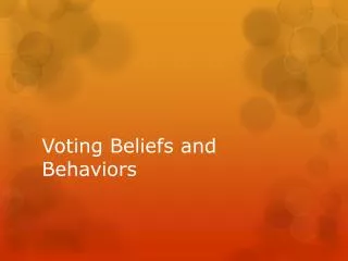 Voting Beliefs and Behaviors