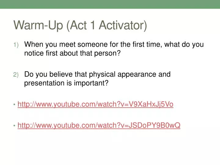 warm u p act 1 activator