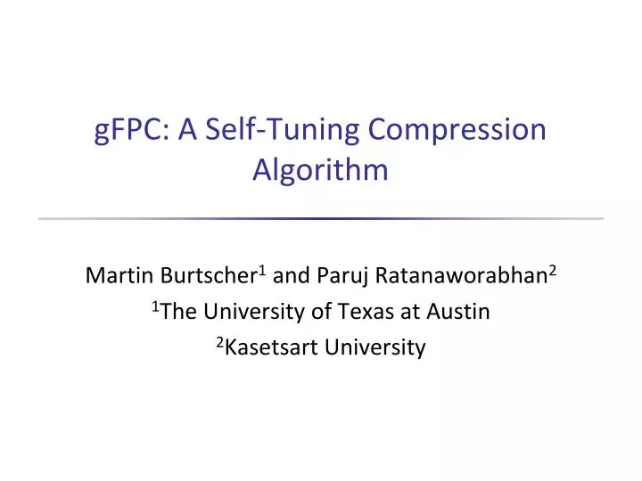 gfpc a self tuning compression algorithm