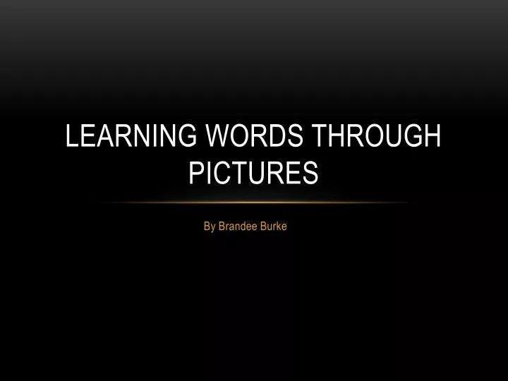 learning words through pictures