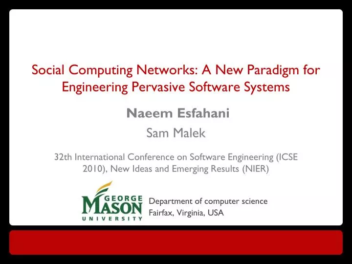 social computing networks a new paradigm for engineering pervasive software systems