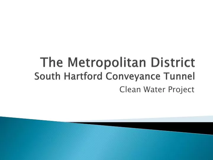 the metropolitan district south hartford conveyance tunnel
