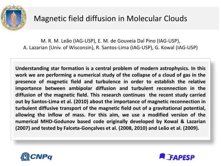 magnetic field diffusion in molecular clouds