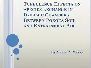 Turbulence Effects on Species Exchange in Dynamic Chambers Between Porous Soil and Entrainment Air