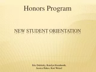 New Student orientation