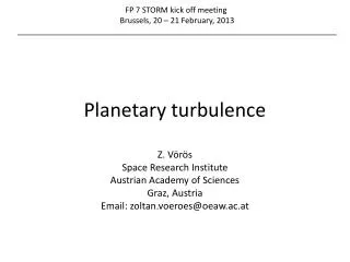 Planetary turbulence