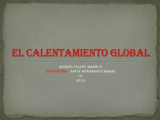el calentamiento global