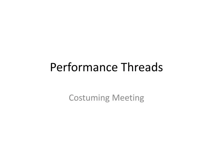 performance threads