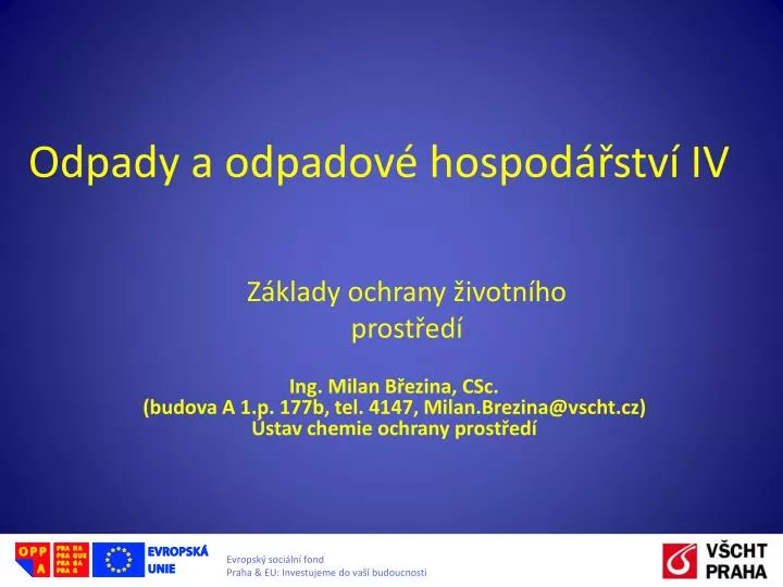 odpady a odpadov hospod stv iv