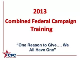 2013 Combined Federal Campaign Training