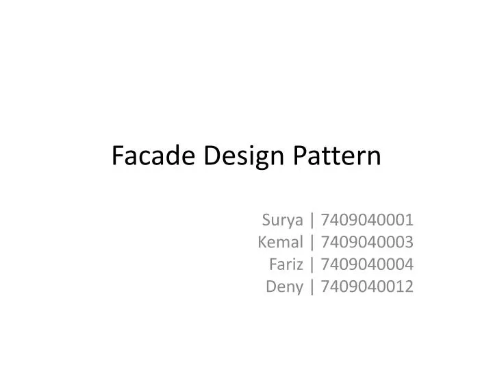 facade design pattern