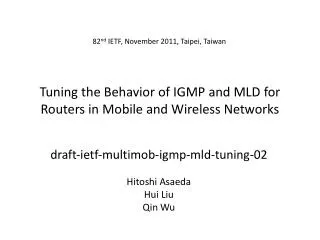 Tuning the Behavior of IGMP and MLD for Routers in Mobile and Wireless Networks