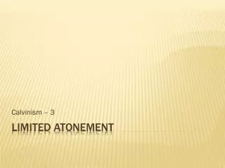 Limited atonement