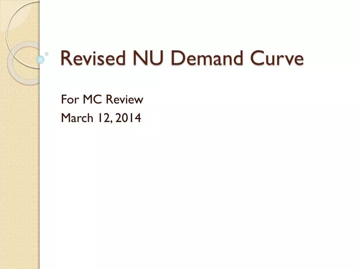 revised nu demand curve