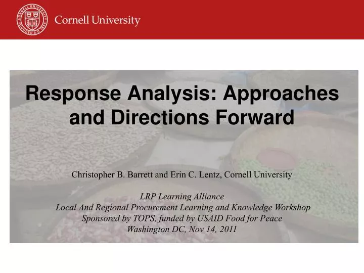 response analysis approaches and directions forward