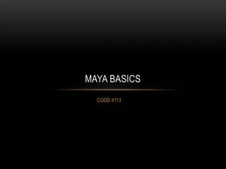 Maya Basics
