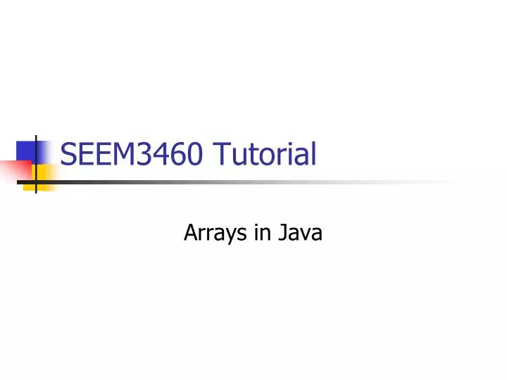 seem3460 tutorial