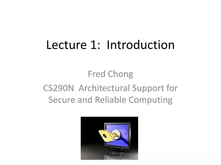 lecture 1 introduction