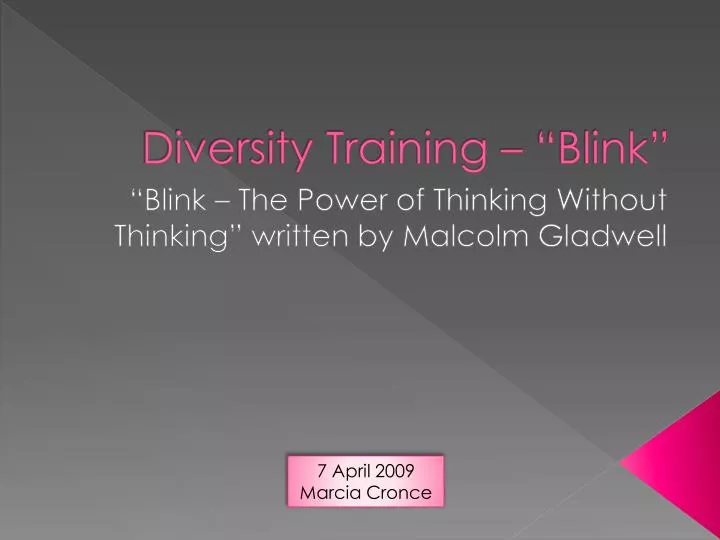diversity training blink