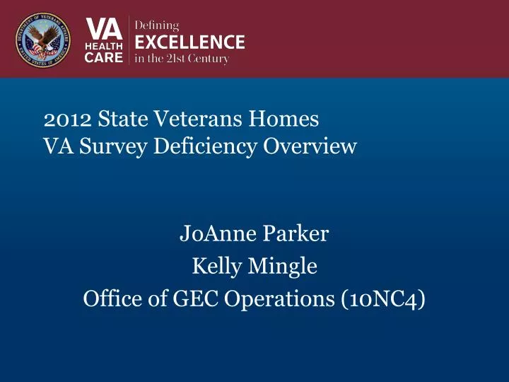 2012 state veterans homes va survey deficiency overview