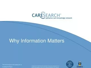 Why Information Matters