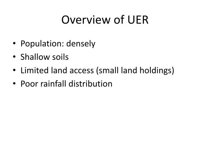 overview of uer