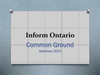 Inform Ontario
