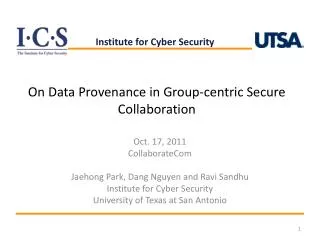 On Data Provenance in Group-centric Secure Collaboration