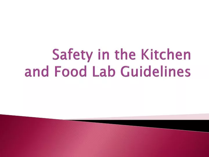 safety in the kitchen and food lab guidelines