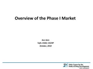 Overview of the Phase I Market