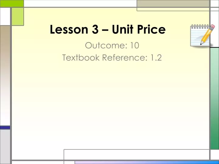lesson 3 unit price