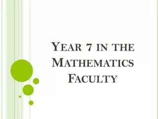 Year 7 in the Mathematics Faculty