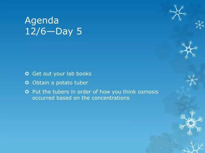 agenda 12 6 day 5