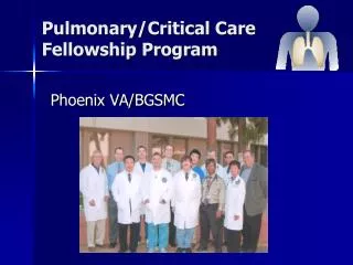 Pulmonary/Critical Care Fellowship Program