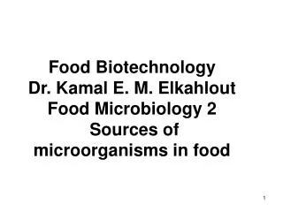 Sources of microorganisms in foods