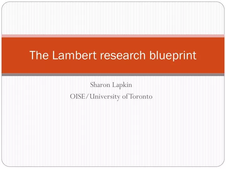 the lambert research blueprint