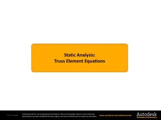 Static Analysis: Truss Element Equations