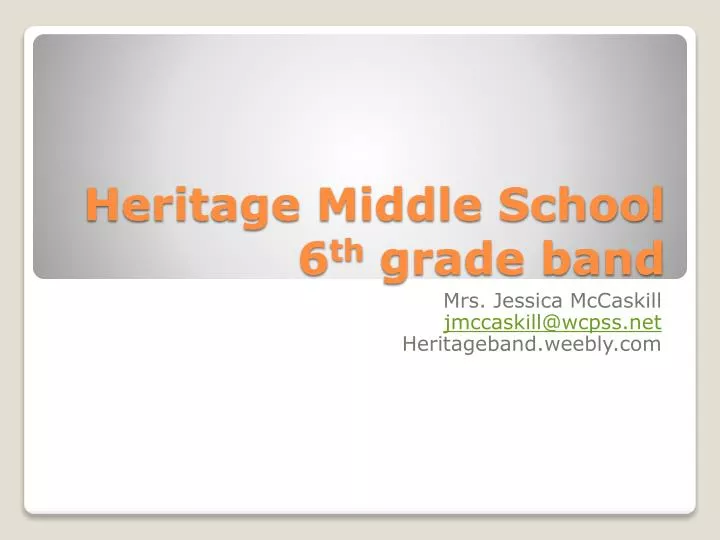 heritage middle school 6 th grade band