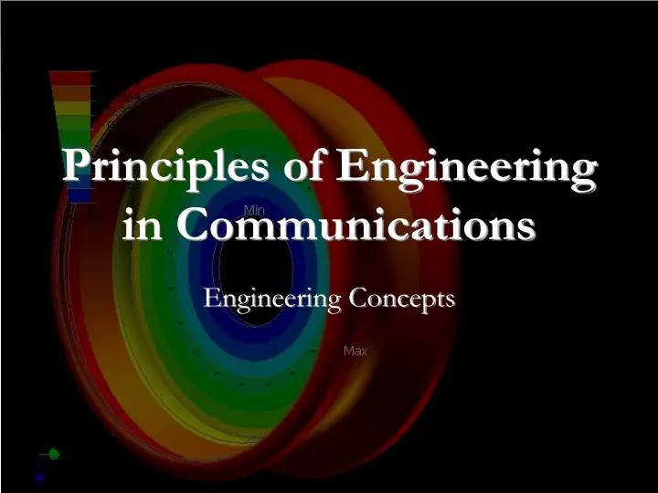 principles of engineering in communications
