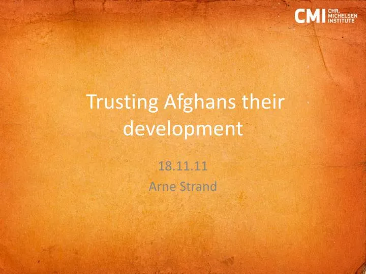 trusting afghans their development