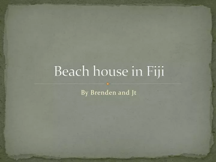 beach house in fiji