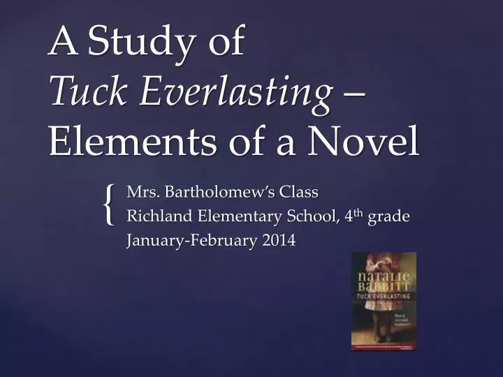 a study of tuck everlasting elements of a novel