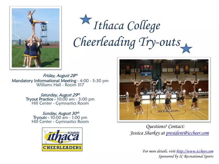 ithaca college cheerleading try outs