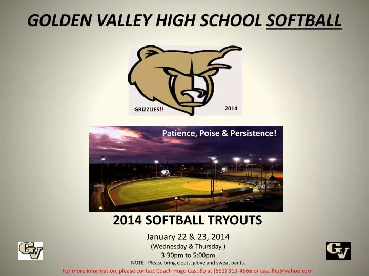 golden valley high school softball